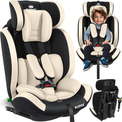 KIDIZ® Autostoeltje - 5-punts veiligheidsgordel - Beige
