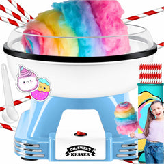 Suikerspinmachine - Retro - 500W - Blauw/Wit - KESSER®