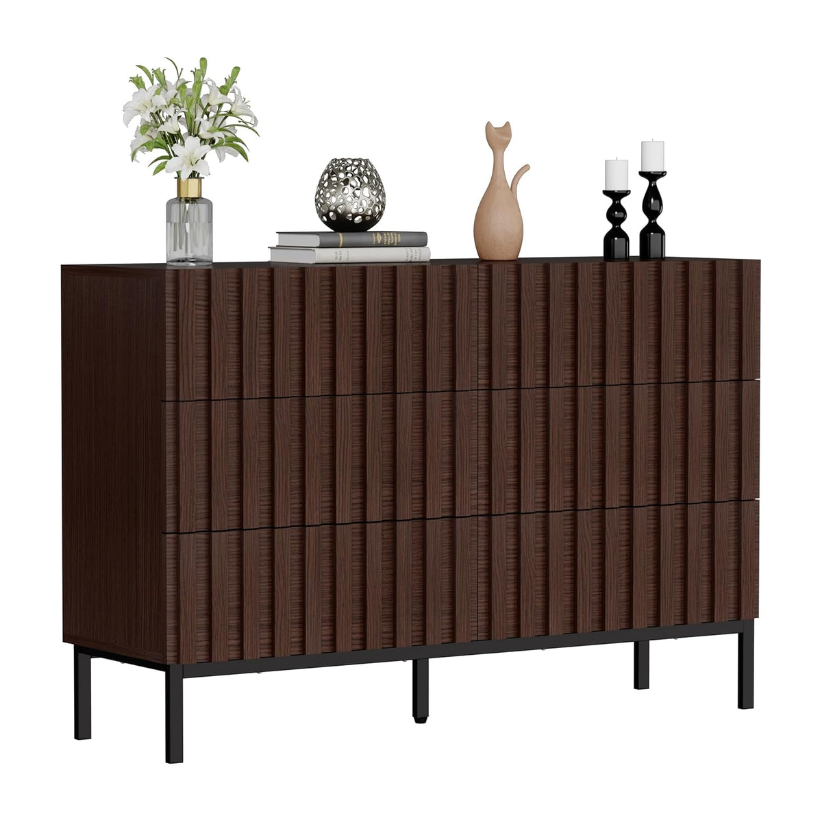 Commode - Dressoir - Ladekast - 73,4x34,5x100 cm - Bruin - UEV