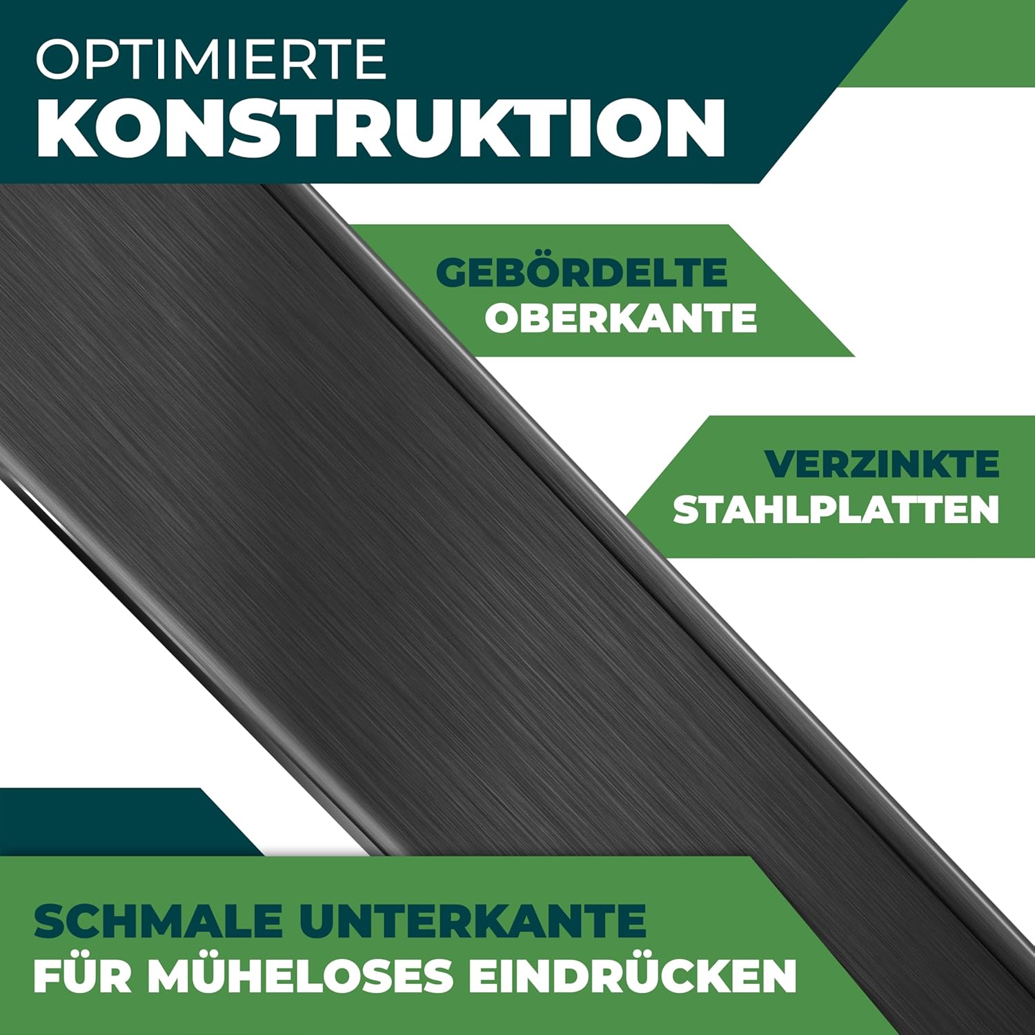 KESSER® Gazonrand - Tuinrand - 5 stuks - 100x18cm - Zwart •