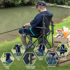 Campingstoel - Visstoel - Vouwstoel - Grijs - Symino