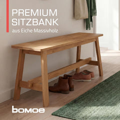 bomoe Houten bank FSC® eikenhout massief geolied zitbank tot 250 kg hal