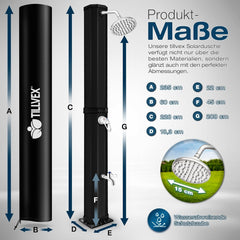 Buitendouche - Tuindouche - Zonneenergie - 60L - Zwart - Tillvex