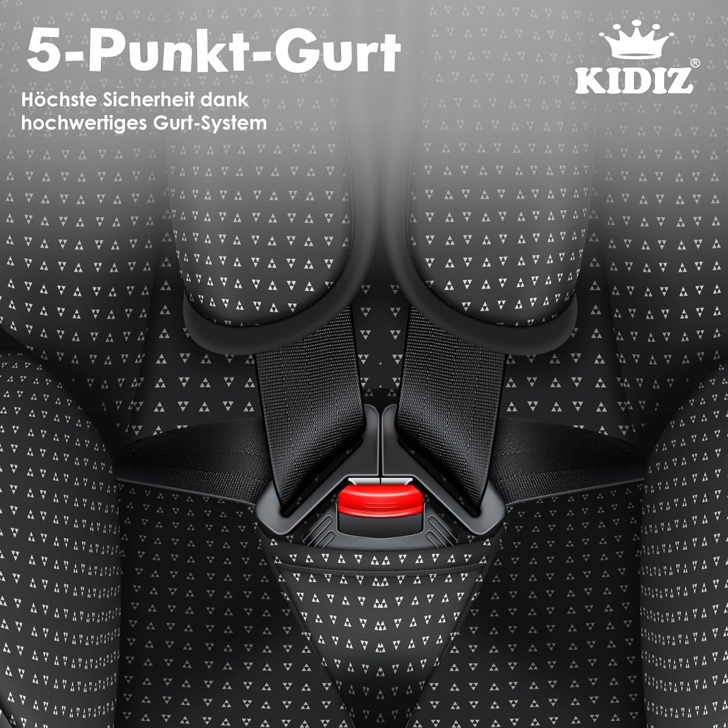 KIDIZ® Autostoeltje - 5-punts veiligheidsgordel - Zwart