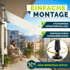 Klemluifel - Balkon luifel - Verticale luifel - 400 cm - Beige - Tillvex®