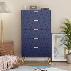 Commode - Dressoir - Ladekast - 60x34x110 cm - Donkerblauw - UEV