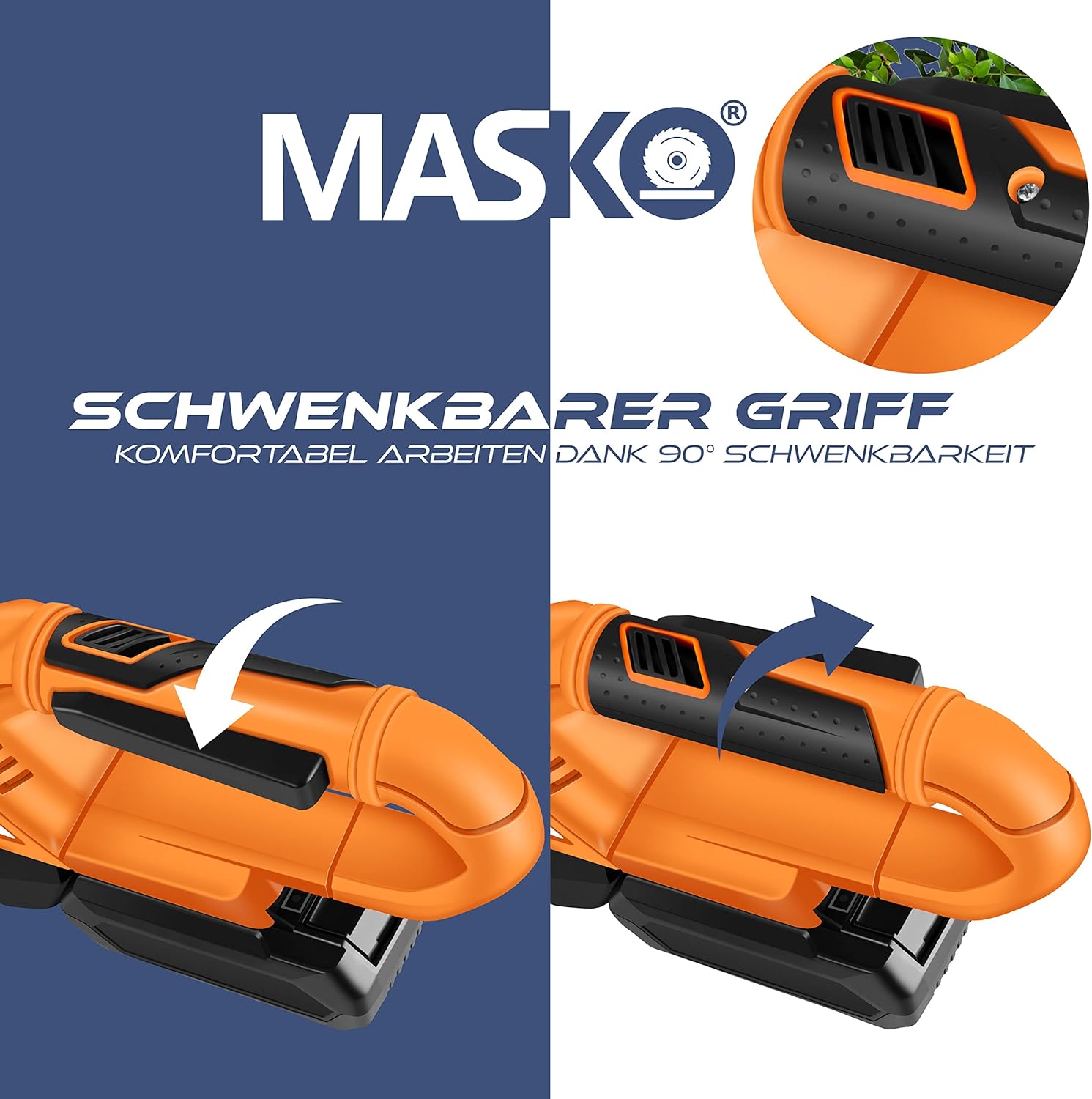 MASKO® Accu Heggenschaar - 57cm snijlengte - Oranje