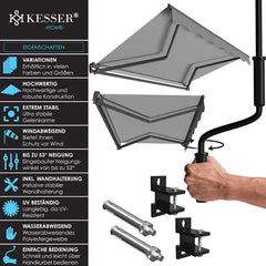 Luifel - Zonnescherm - 300x250 cm - Grijs - KESSER®