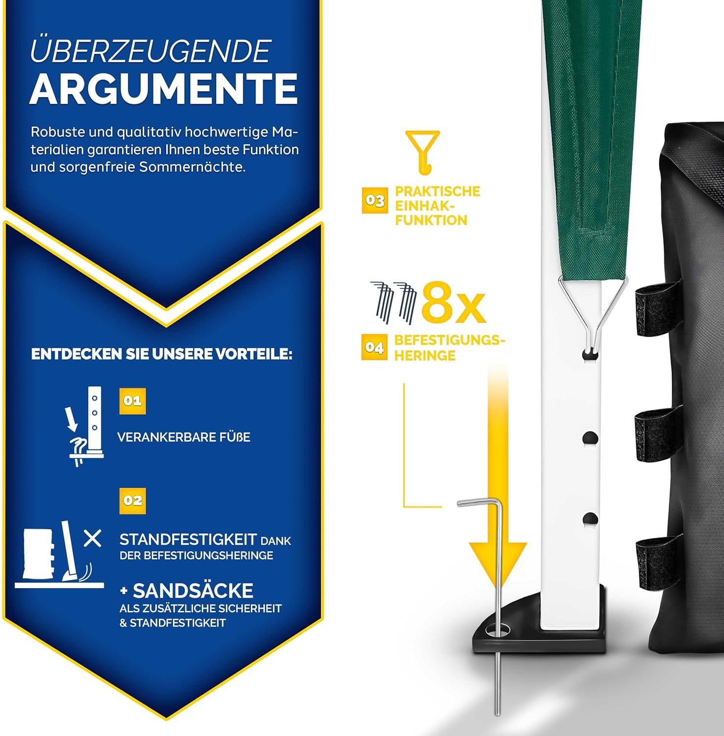 Tillvex® Partytent - 3x3m - Paviljoen - Easy Up - Groen