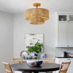Parrot Uncle Kroonluchter voor de Eetkamer, Rustieke Boerderijstijl Plafondlamp, Half Inbouw Plafondlamp, Kroonluchter voor Slaapkamers, Keuken, Woonkamer, 3 Lamphouders