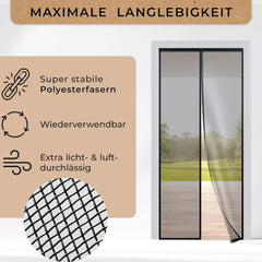 Vliegengordijn - Deurhor - Deurgordijn - 200x90 cm - Zwart - Muchenmeister •