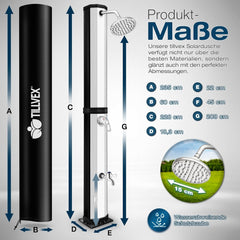 Tillvex® Buitendouche - Tuindouche - Solar - 60L - Zilver