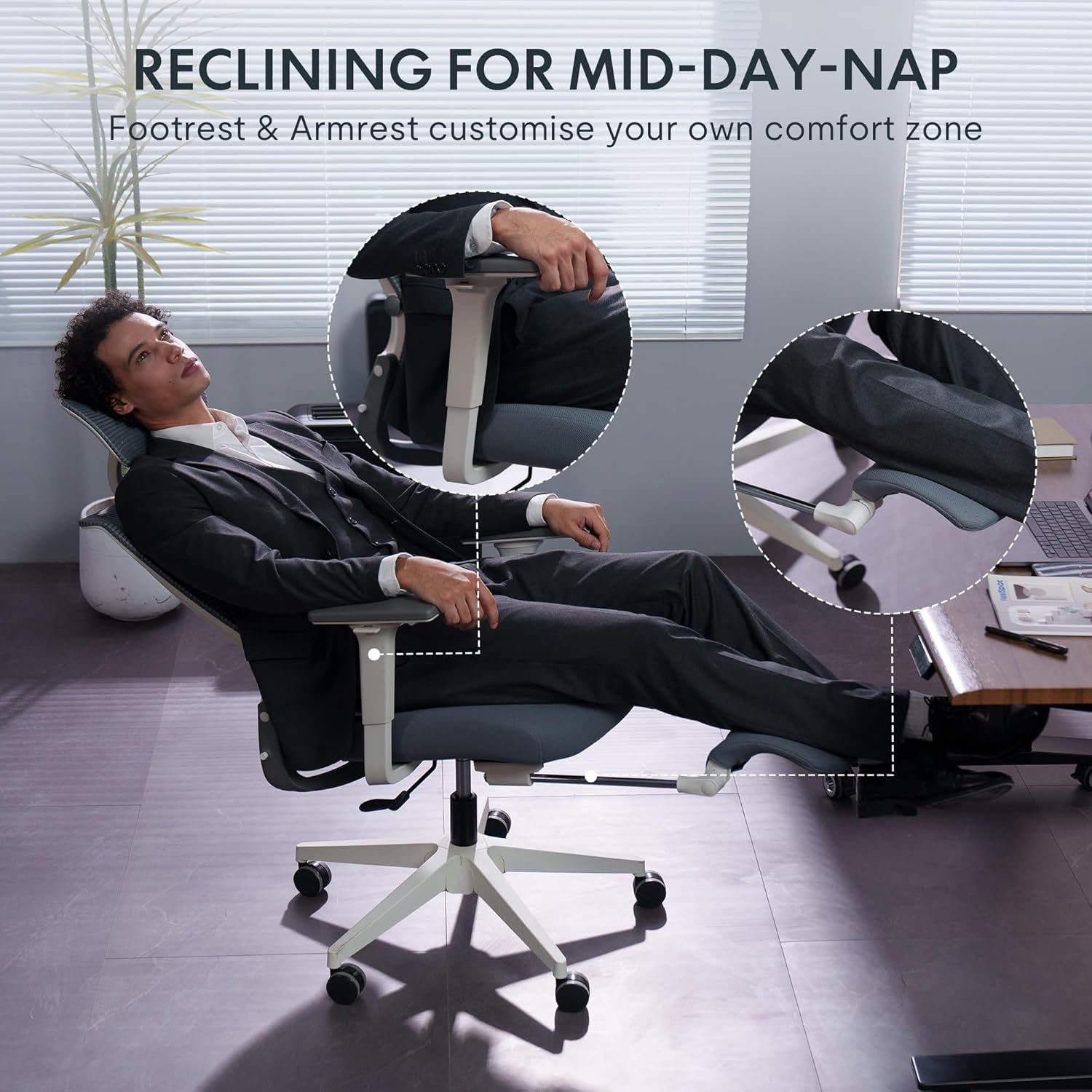 Ergonomische Bureaustoel -  Office Chair - Gamestoel - Volwassenen - Grijs - FLEXISPOT