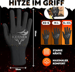 Ovenwanten - Ovenhandschoenen - Grijs - XL - KESSER®