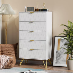 Commode - Dressoir - Ladekast - 60x34x110 cm - Wit - UEV