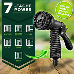TRESKO® flexiSchlauch - flexibele tuinslang, waterslang, rekbaar Flexi Wonder (zwart 60 meter)