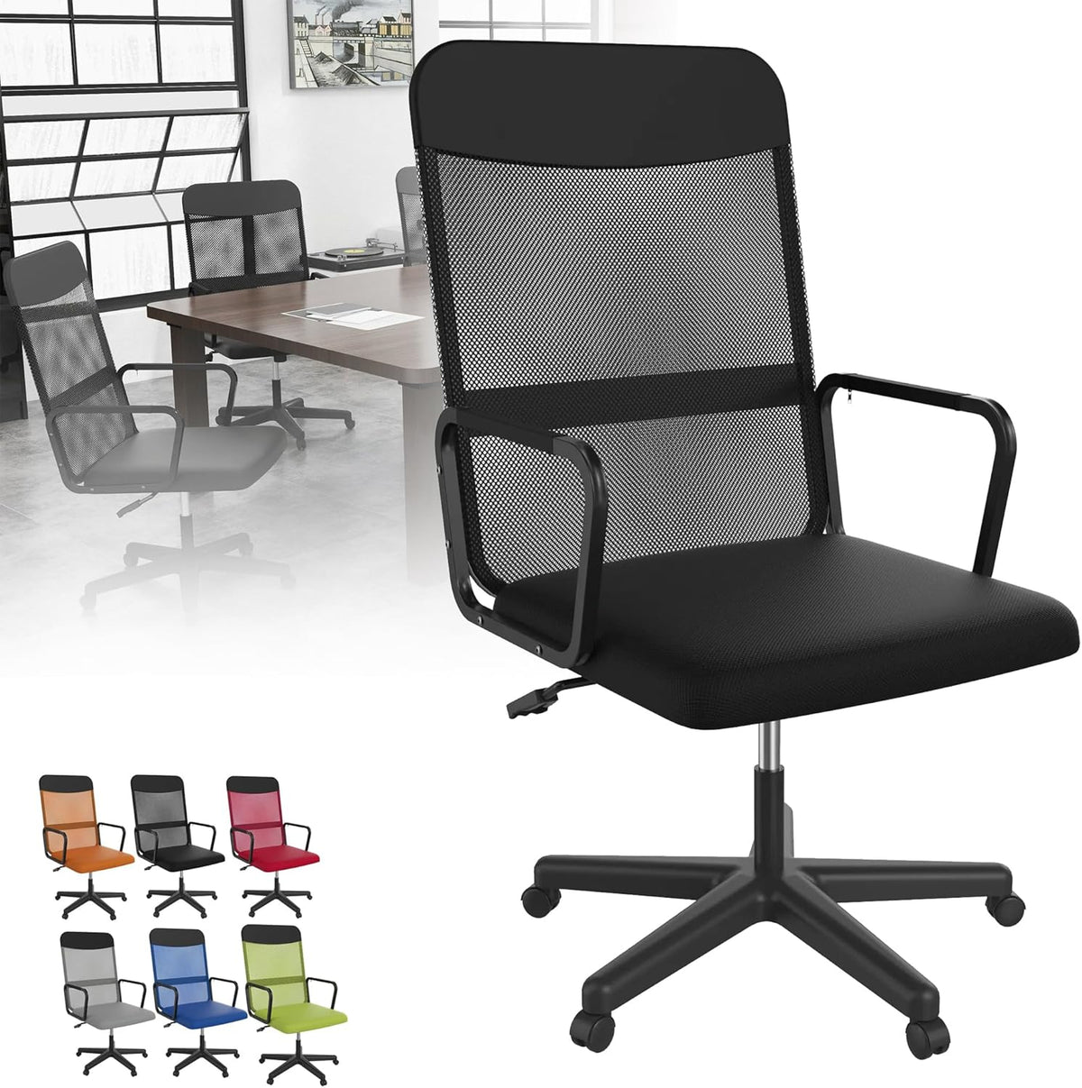 Ergonomische Bureaustoel -  Office Chair - Gamestoel - Volwassenen - Zwart •