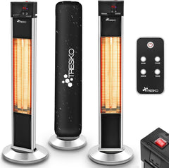 Terrasverwarmer - Infrarood Verwarming - Elektrisch - Heater - 2000W - Zilver - TRESKO®