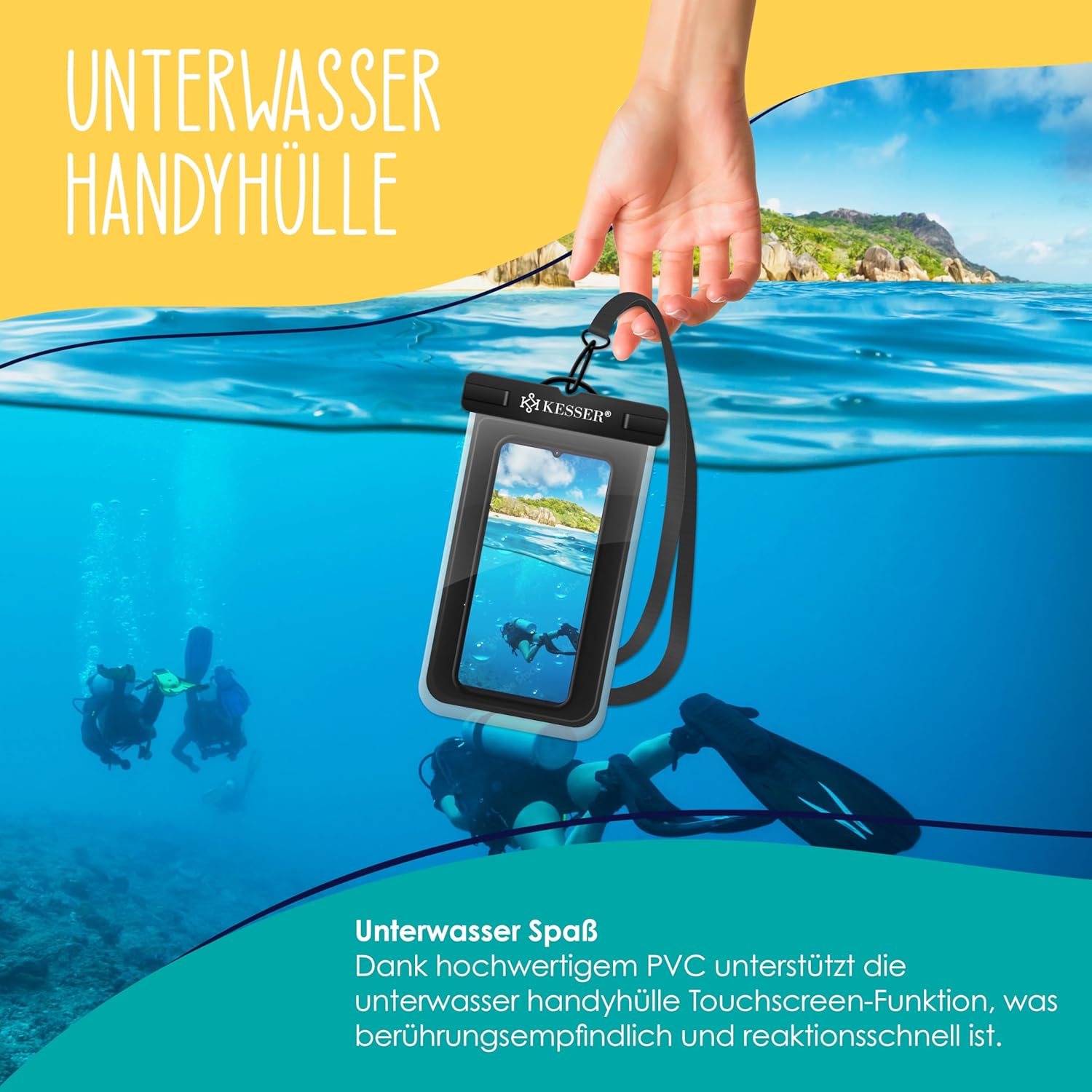 KESSER® Set van 2 opvouwbare strandmatten, met verstelbare rugleuning, draagriem, waterdichte tas en opslag, opvouwbare ligstoel voor strand, tuin en terras, elk 130 kg belastbaar