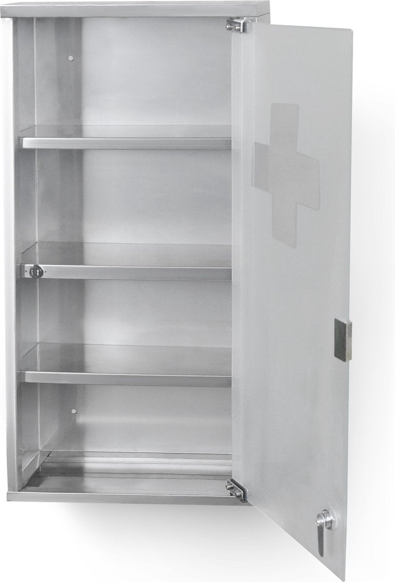 Jago® Medicijnkastje - met slot - 60x30x12 cm - Zilver
