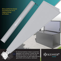 KESSER® opvouwbaar balkonscherm - LED - 140x140cm - Lichtgrijs
