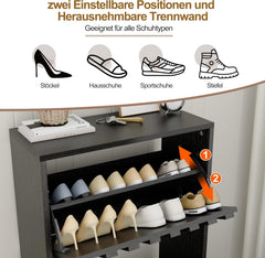 Schoenenkast - Schoenenrek - 52x24x86,5 cm - Zwart - UEV