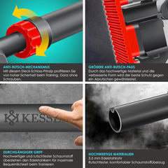 KESSER® Optrekstang, deurkozijn, verstelbaar, pull-up bar, thuistrainer, rekstang zonder schroeven/boren, 76-112 cm uittrekbaar, draagvermogen tot 300 kg & antislip handgrepen, incl. weerstandsbanden