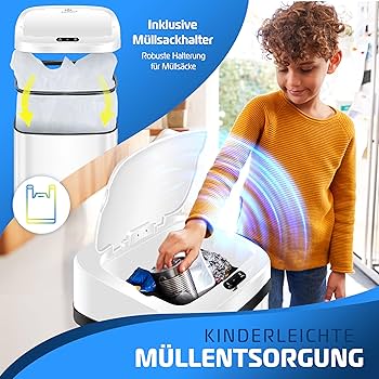 KESSER® Sensor Prullenbak - Afvalbak - Vuilnisbak - 40L - Wit