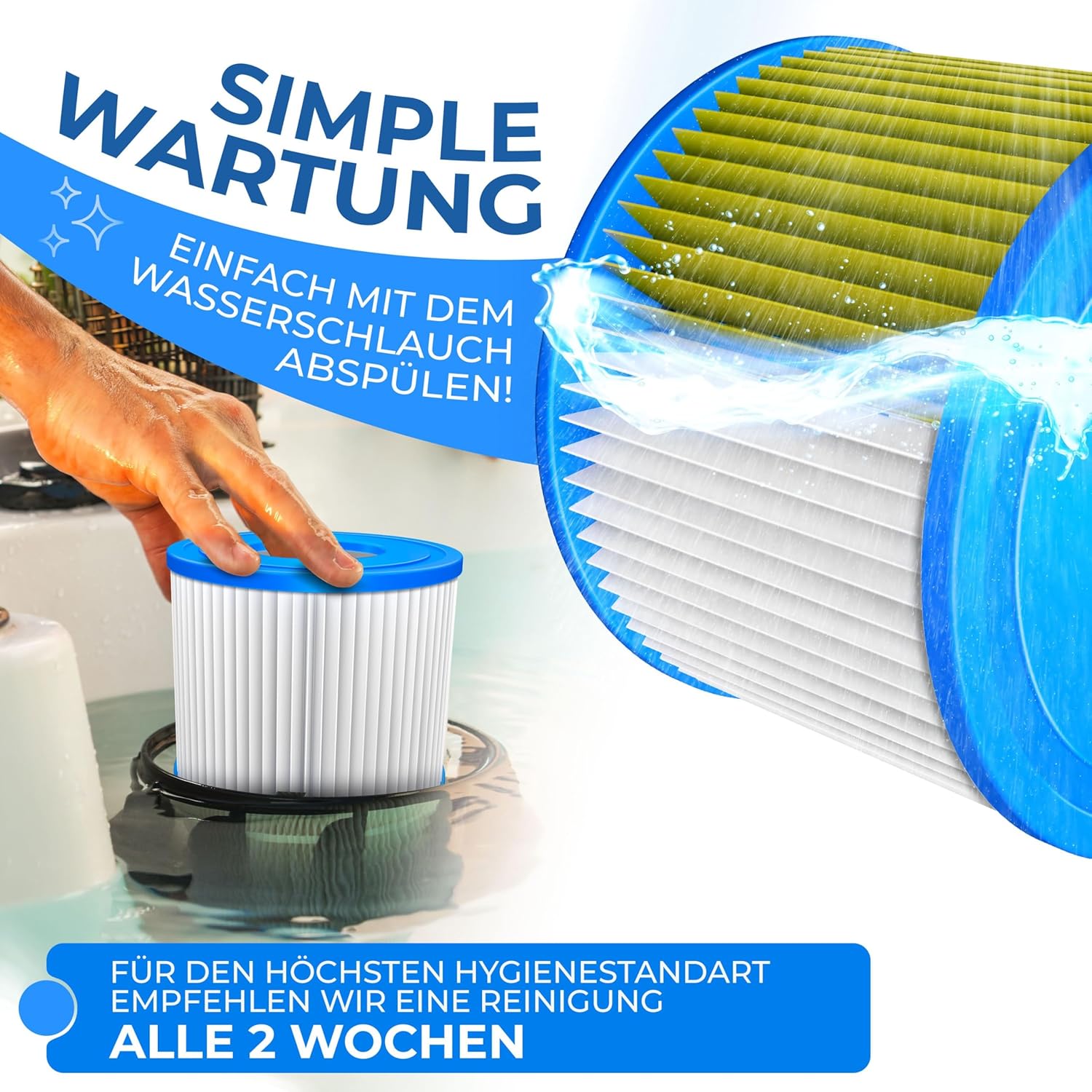 KESSER® Filter voor Whirlpool 7 x filterpatronen, vervanging SPA-filter, maat VI-cartridges, waterfilter, zwembadfilter, compatibel met Lay-z-Spa Intex vervangt de originele cartridge