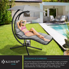 Kesser® Hangstoel - Ligstoel - Ligbed - 200x194x100cm - Grijs