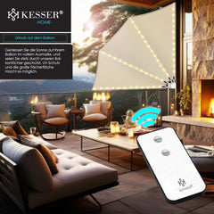 KESSER® opvouwbaar balkonscherm - LED - 140x140cm - Beige