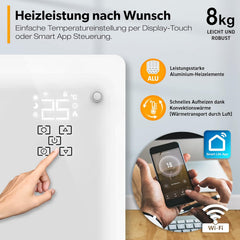 Convectorkachel - Elektrisch - Kachel - Heater - Verwarming - Wit - 2000W - TRESKO •