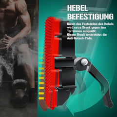 KESSER® Optrekstang, deurkozijn, verstelbaar, pull-up bar, thuistrainer, rekstang zonder schroeven/boren, 76-112 cm uittrekbaar, draagvermogen tot 300 kg & antislip handgrepen, incl. weerstandsbanden