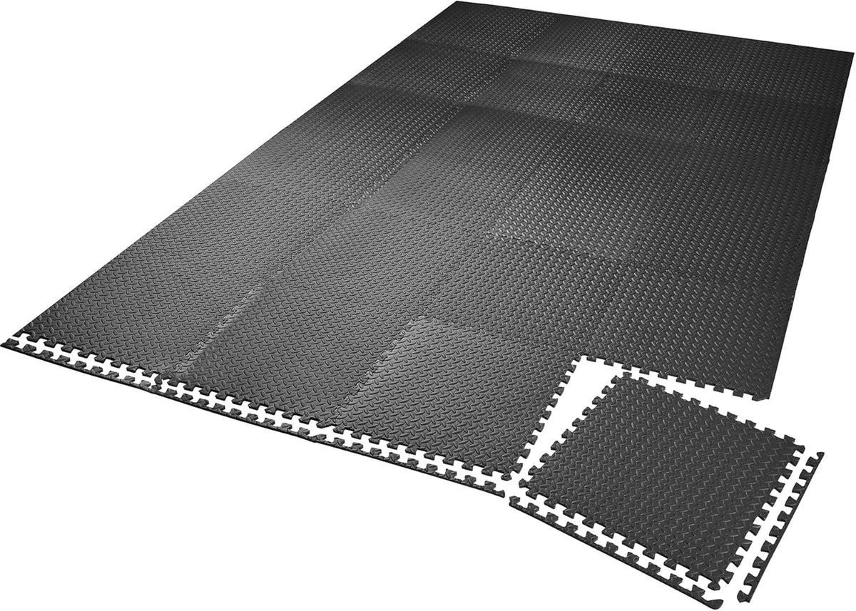 TecTake Vloerbeschermingsmatten – Set beschermende, vuilafstotende antislip vloermatten met uitbreidbaar puzzelsysteem, beschikbaar in verschillende modellen