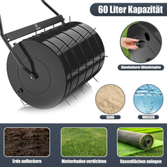 KESSER® Gazonwals - Tuinwals - Vulbaar - 60L - 50cm breed - Zwart