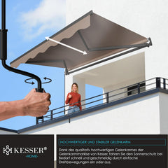 Luifel - Zonnescherm - 250x200cm - Taupe - KESSER®