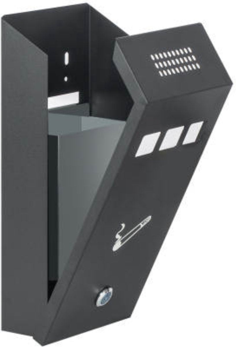 Vesto® Wandasbak - Asbak voor buiten – Rookpaal – Buitenasbak – Grote Asbak – Muurasbak – Stormasbak – Peukenzuil - Ideaal voor Terras & Bedrijf •