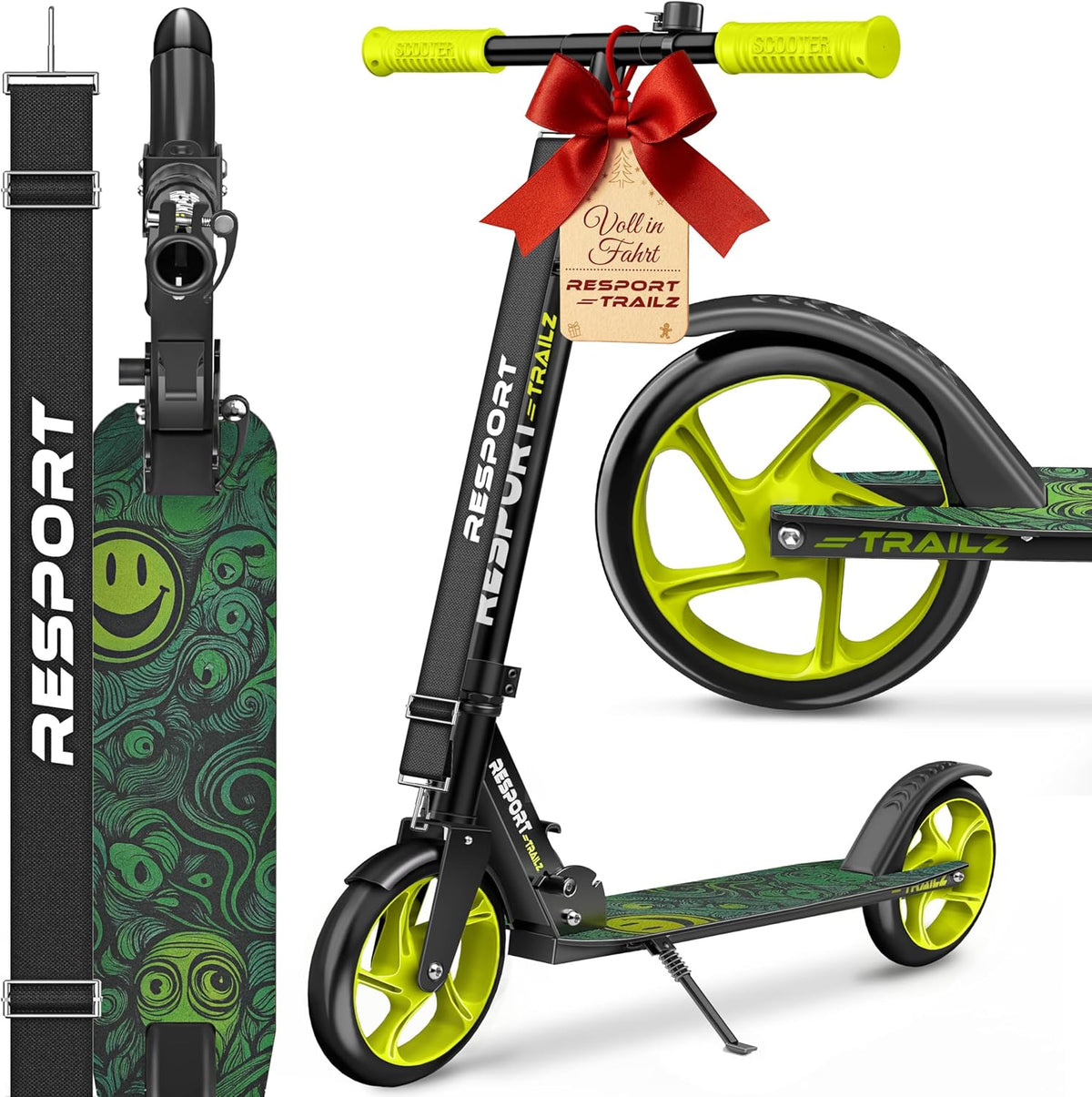 Kinderstep - 2 wielen - Kinder step - Verstelbaar - Groen - RE:SPORT