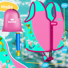 KIDIZ® Zwemvest voor kinderen - S - 1-2 jaar - Veiligheidsgordel - Roze