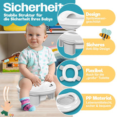 KIDIZ® Toiletbril voor kinderen - Kindertoiletbril - WC verkleiner - Grijs