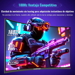 Gaming Monitor - Beeldscherm computer - 32 inch - Curved - 180Hz - QHD - Amzfast