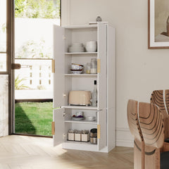 Badkamerkast - Badkamermeubel - Kast met deuren - 60x30x180 cm - Wit - UEV