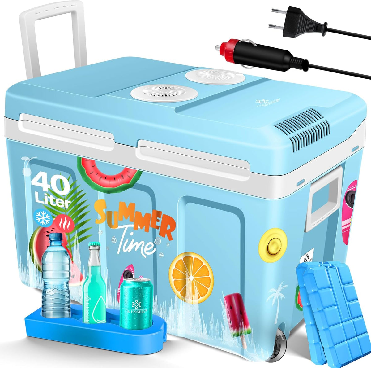 Koelbox Elektrisch – 12V en 230 volt - Coolbox - Frigobox - 40L – Blauw