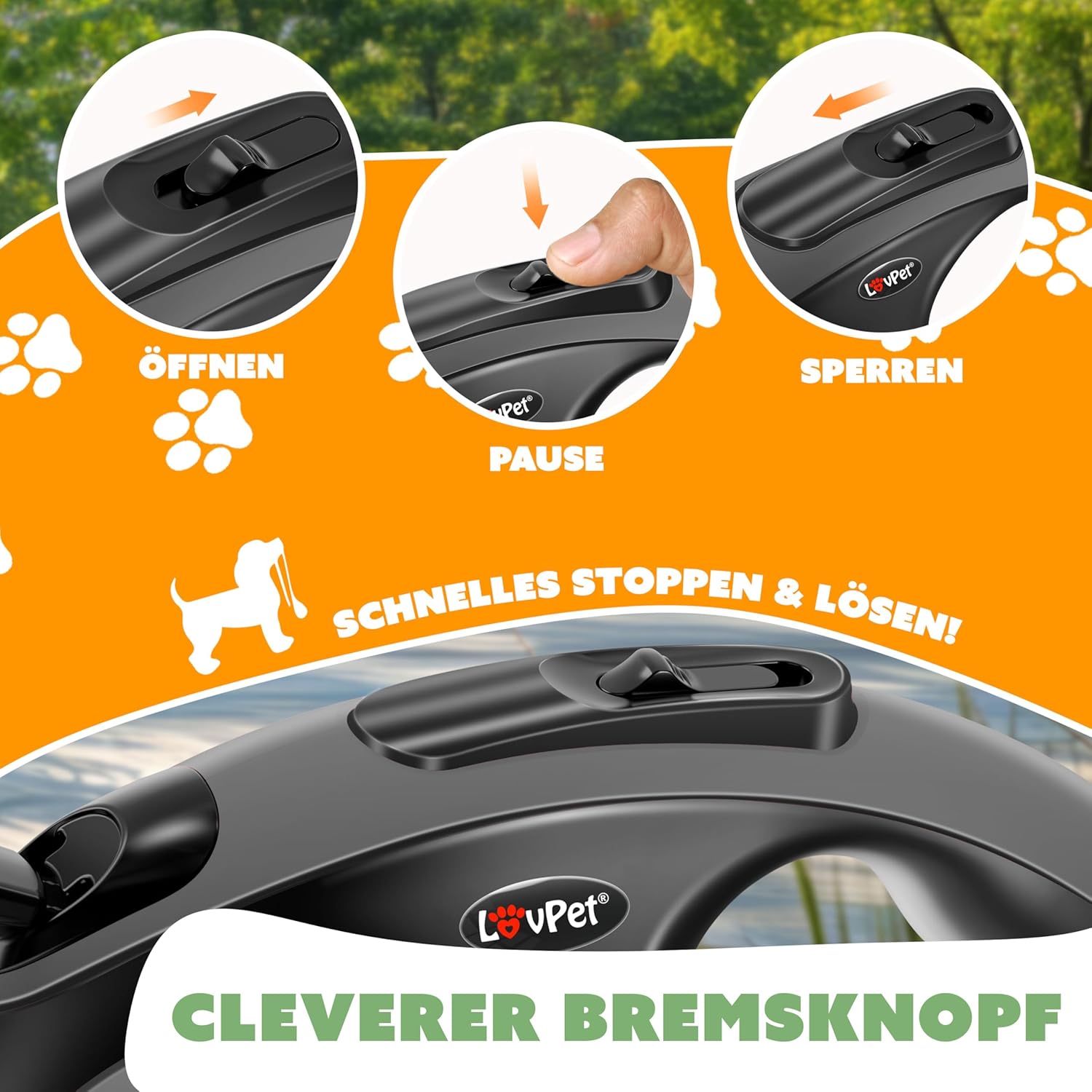Lovpet® Hondenriem - Rollijn - 8 meter - Antislip - Grijs