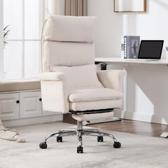 UEV Bureaustoel, ergonomisch, met voetensteun, tot 226 kg, draaistoel, beige