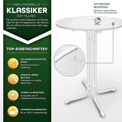 Statafel - Bartafel - Statafelrok - Partytafel - 80 cm - Wit - Tillvex®