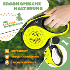 Lovpet® Hondenriem - Rollijn - 8 meter - Antislip - Geel