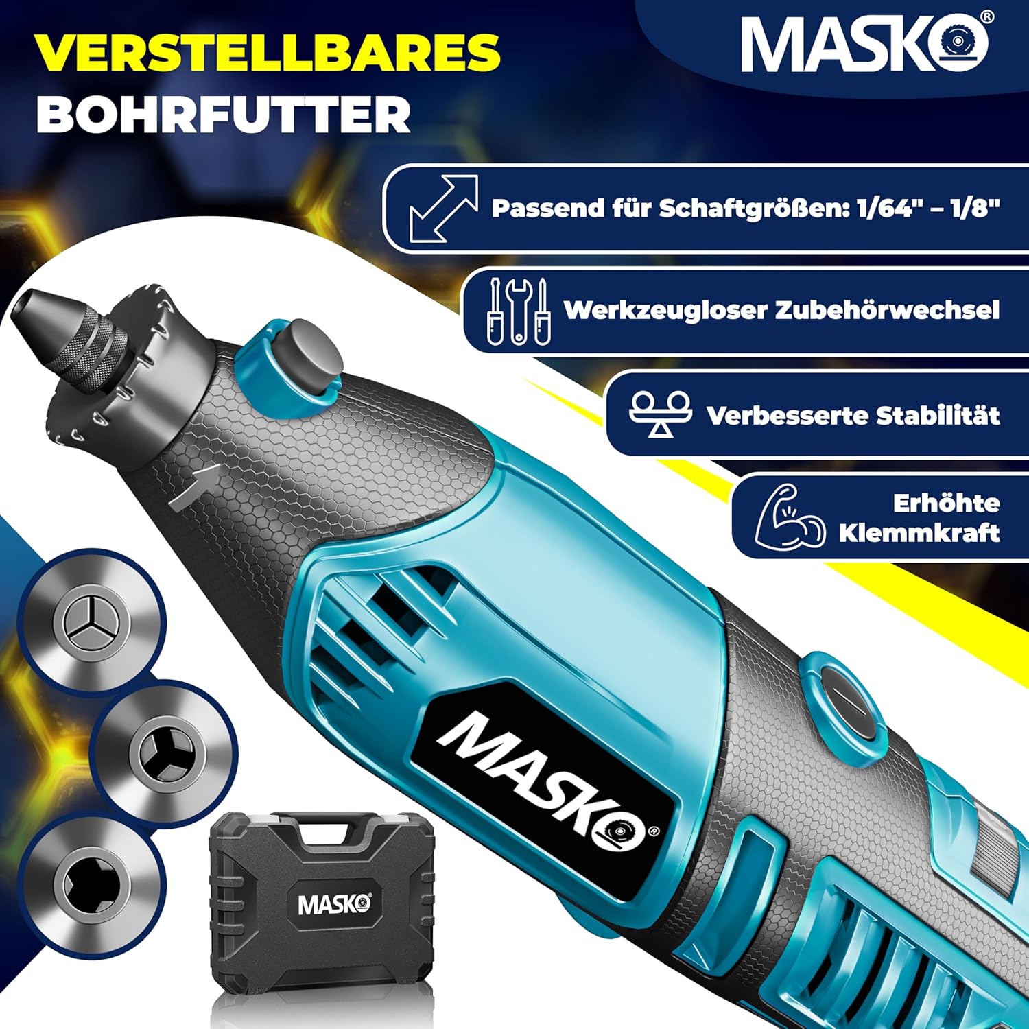 MASKO® Multitool - Roterend - 141-delige accessoireset - Blauw