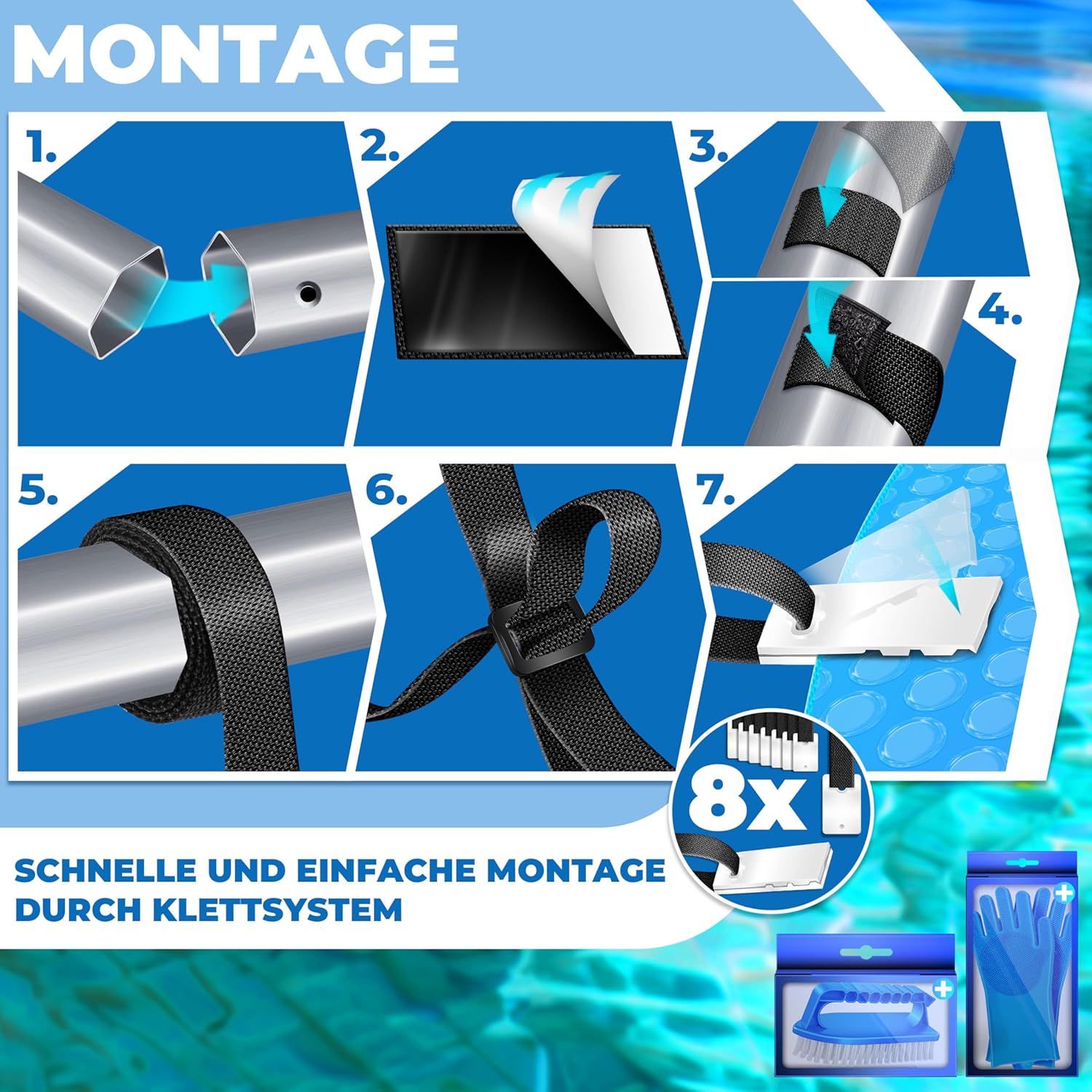 KESSER® Zwembadhaspel - Zwembadopwinder - 1,05m-6,15m