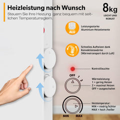 Convectorkachel - Elektrisch - Kachel - Heater - Verwarming - Wit - 2000W - TRESKO